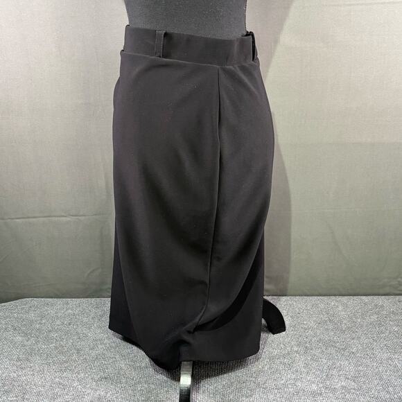 Joseph Ribkoff Skirt Women’s L Pencil Button Midi Asymmetrical Academia Black - Picture 3 of 12